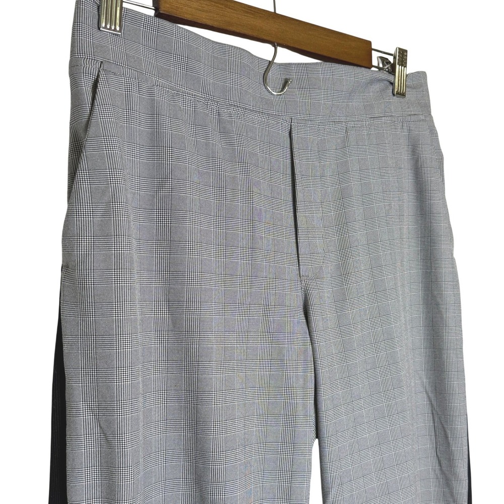 Athleta Brooklyn Ankle Pant 6 Glen Plaid Black White Side Stripe 486213-00 SP20